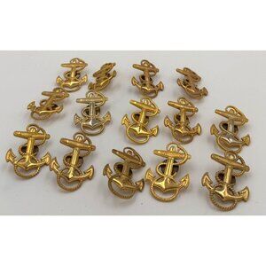 Vintage Military Anchor Collar Devices Mixed Markings LI GI  V 21 N  H24N  1.75"